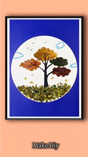 Easy Leaf Art for Kids 🍂🌳 | DIY Tree Craft | Kids Learning & Nature Art #Shorts #viralshorts #kids