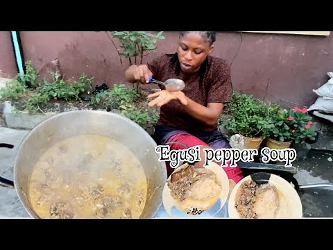 Cooking Nigeria’s Most Popular Egusi pepper soup + Fufu | African life