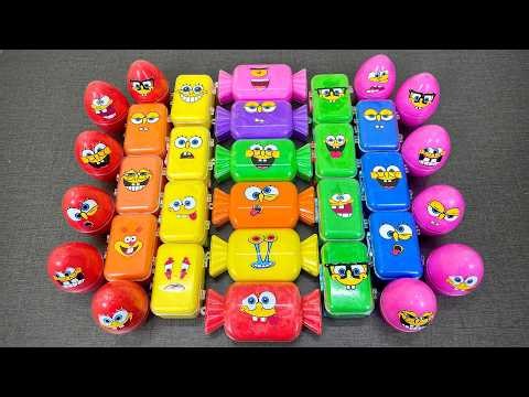 SpongeBob Slime Coloring ASMR 🌈 Bikini Bottom Friends DIY with Patrick, Sandy, Gary