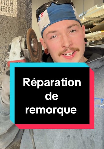 Petite réparation d’une main sur une remorque🪓 #remorque #trailer #soudure #réparation