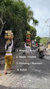 Do you ever wonder why there are so many Ketuts or Mades in Bali?🤔 ✨One of the most unique aspects of Balinese culture is the how people are named. Balinese people is given one of the four names, depending on his or her birth order : 1.​Wayan / Gede / Putu for first born 2.​Made / Kadek for second born 3.​Komang / Nyoman for third born 4.​Ketut for fourth born ✨The first name is followed by a middle name, which varies from person to person and a surname. However, someone can also have a first a