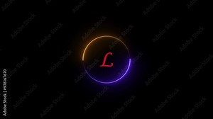 Glowing letter L sign icon animation. Alphabetical logo animation, Capital letter on black background. Stock Video