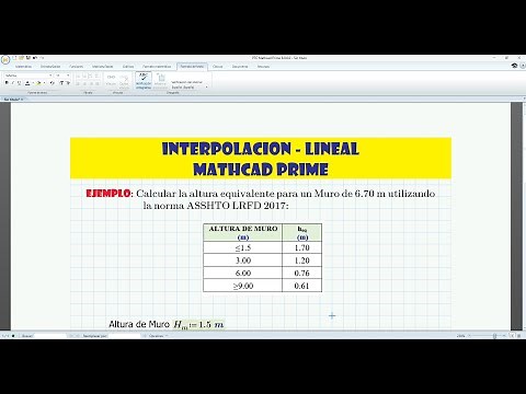 Linear interpolation with mathcad prime