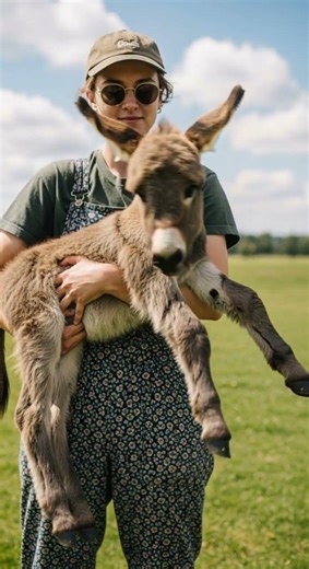 Baby Donkey Loves Being Cuddled Watch This Adorable Moment #cute #animals #donkey