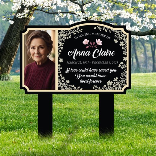 Personalized Photo Grave Marker, Custom Photo Grave Marker, Memorial Name Plaque, Metal Sympathy Plaque, Remembrance Sign, Memorial Sign - Etsy