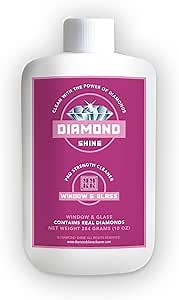 Diamond Shine Professional Window and Glass Cleaner & Polish - Hard Water Stain, Water Spot, Calcium, Lime, Rust - Shower Door, Glass, Windows - 10 oz