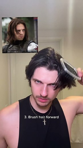 Bucky Barnes Hairstyle Tutorial ⭐️ #buckybarnes #hairstyle #wintersoldier #captainamerica