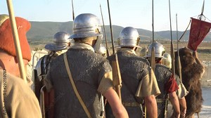 A Roman legion was a large military unit of the Roman army. Ancient Roman military clothing. The Roman Legions Marching to a Historical Battle