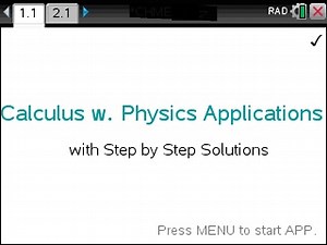 Calculus with Physics Applications - Ti-Nspire CX - Step by Step Program