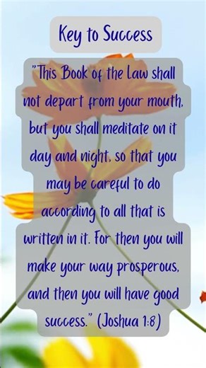 From the Bible: Key to Success #biblequote #bibleverse #bibleversedaily #comfortingod