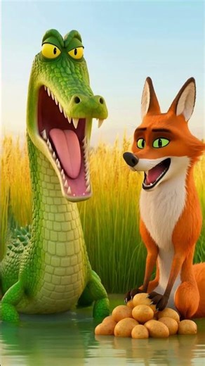 Clever Fox Tricks Foolish Crocodile Potato Farm Story 🦊🐊 Moral for Kids