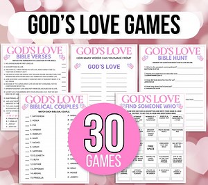 Bible Valentine's Games, Gods Love Bible Games, Valentine’s Bible Trivia Games, Valentine's Day Christian Bundle, Valentine's Sunday School - Etsy