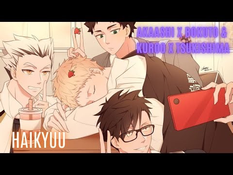 Tsukishima x Kuroo & Akaashi x Bokuto