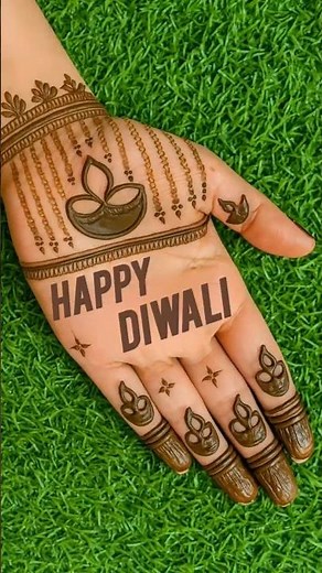 ✨ Beautiful Diya Mehndi Design for Diwali 2025 🪔 | Simple & Trendy Back Hand Mehndi | #Shorts