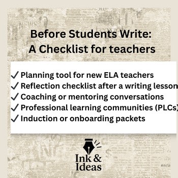 Before Students Write Checklist