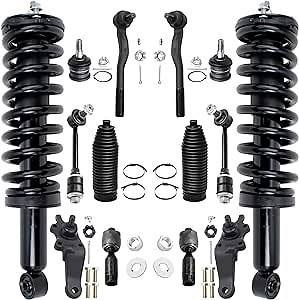 Detroit Axle - 4WD 14pc Front Suspension Kit for Toyota 1996-2002 4Runner [V6], 2 Struts w/Coil Spring 4 Upper Lower Ball Joints 2 Sway Bars 4 Inner Outer Tie Rods 2 Boots Replacement Struts Shocks