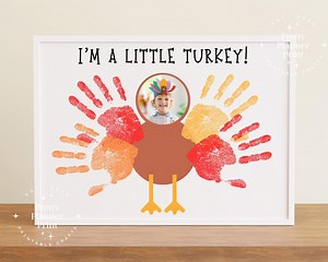 Preschool Thanksgiving Turkey Craft | First Thanksgiving Keepsake | Thanksgiving Turkey Handprint Art | Happy Turkey Day Toddler Activity - Etsy