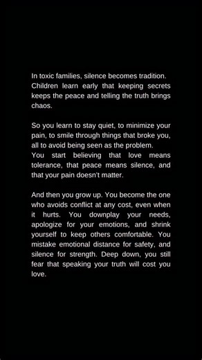 ⚠️But healing breaks that rule. Healing means learning to sit with your truth even when it’s heavy. It means grieving the family you wish you had, while building the safety you always needed. It means giving yourself permission to speak, even if your voice shakes. It means realizing you can love people and still choose distance when they refuse accountability. You stop protecting the image and start protecting your inner child. You stop carrying what isn’t yours to carry. You stop apologizing fo