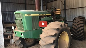 John Deere 7520 heeft ongeveer 13 jaar stil gestaan en wordt weer eens gestart...Bijzondere cabrio.....