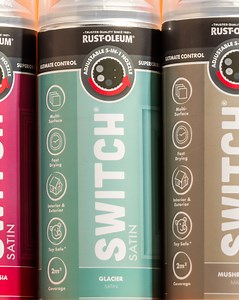 Our spray paint range just got a whole lot bigger with our newest addition, SWITCH! 💫 This fun and exciting spray paint has a unique, 5-in-1 nozzle, allowing you to choose from five different spray patterns with a twist of the dial— giving you greater control of both the output and direction of the paint spray. Until now, spray paints have offered a "one size fits all" approach, but that’s not always the best solution for each project. The innovative, 5-in-1 aerosol addresses the common issues 