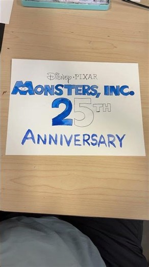 Monsters, Inc. 25th Anniversary Logo with Watercolor Paint Part 19 #monstersinc2001