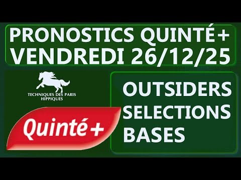 PROGRAMME ET PRONOSTIC QUINTÉ+ DU VENDREDI 26 DÉC 2025 | ATTELE R1C8 | VINCENNES #programme_quinté