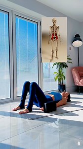 This is a powerful psoas stretch, you can change the intensity by the height the hips are lifted. #hipflexorstretch #seniorfitness #mobilitytips | Abi Mills Yoga