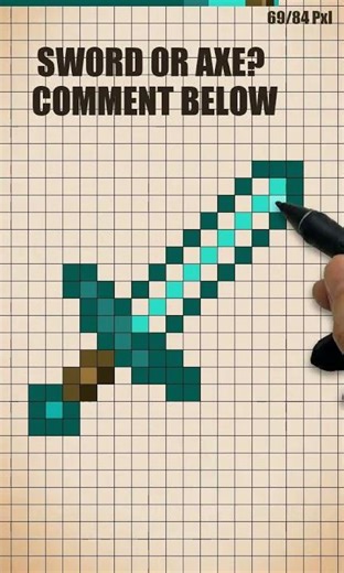 Diamond Sword vs Axe? Which is better? 💎🤔 #minecraft #pixelart #games