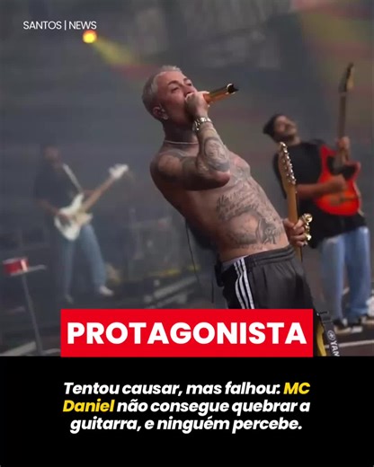 Tentou causar, mas falhou: MC Daniel não consegue quebrar a guitarra, e ninguém percebe. #guitarra #mcdaniel