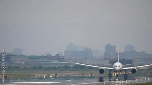 Jet plane to take off from Osaka International Airport