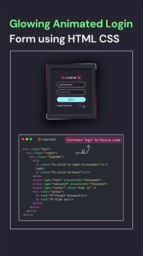 This Login Form GLOWS & Everyone's Copying It! 🌟💜 #shorts #shortsvideo #login #animation #js #ai