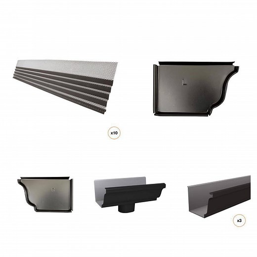 Hoover Dam Gutter Guard, End Cap and Gutter Combo - The Home Depot