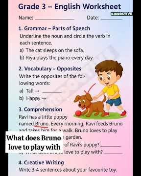Revision For Grade3 Students | English Grammar
