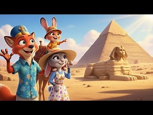 Nic and Judi Family Trip to Egypt | Funny Fox Rabbit Family Vacation Adventure | 3D Animation