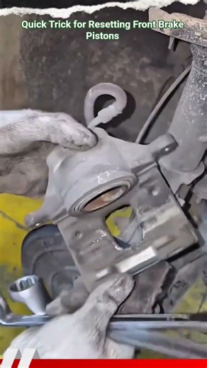 Quick Trick for Resetting Front Brake Pistons #brakesystem #automobile #mechanic #shorts