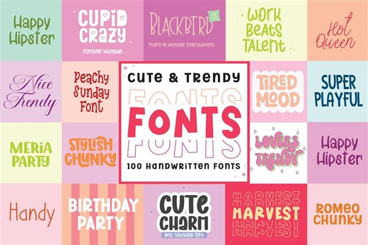 Font Bundle, Trendy Fonts, Cute Fonts, Cricut Font Bundle, Script Fonts, Canva Font, Modern Font, Crafty Fonts, Laser Font, Handwritten Font - Etsy