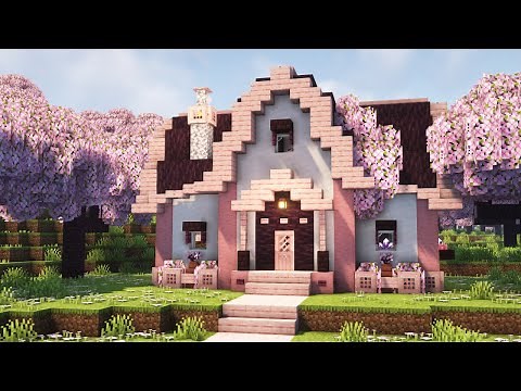 【Minecraft]】How to Build a cute Cherry house