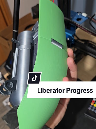 I started printing the Microsoft l liberator shell because that pretty much won't change from this point. I put in a peek at the latch mechanism but that has changed a little bit. @BAMBULAB Official Matte PLA Grass Green is perfect for the shell. I have to get some stronger rubber bands this weekend and hopefully I'll have it close to done! #fallout #3dprinting #gaming
