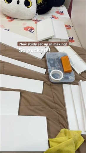 IKEA study table(parts)! #studyvlog #studysetup #studywithme #excited #ikea #studymotivation