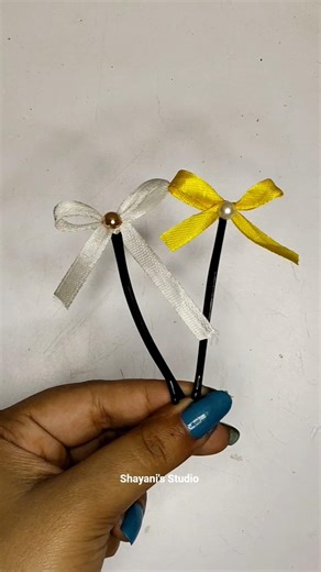 DIY Ribbon Hair Clips 🎀✨ #diy #craft #craftideas #shorts #hairclip #ribbon #bow #hair #handmade #diy