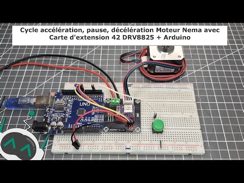 Cycle accélération, pause, décélération Moteur Nema avec Carte d’extension 42 DRV8825 + Arduino