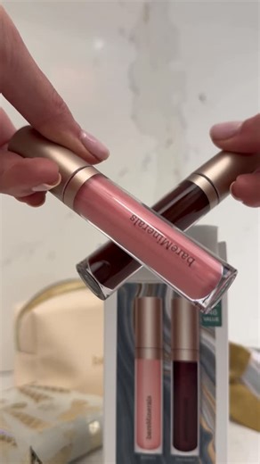 bareMinerals on Instagram: "✨ Give your lips their shining moment. This gloss-balm duo smooths, hydrates + shines — powered by cold-pressed fruit oils and a non-sticky vegan formula. Wear alone for juicy moisture or layer over your fave bareMinerals lipstick for extra shine. 💋"