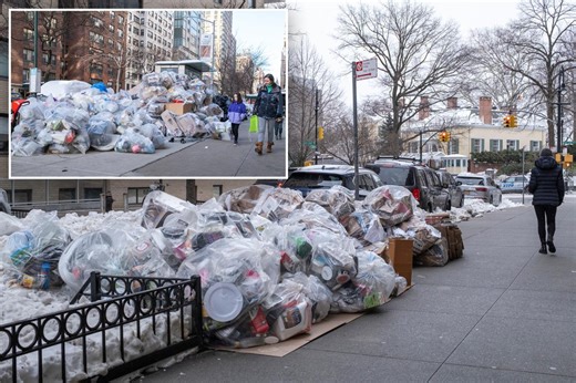 NYC trash mountains pile up – including around Gracie Mansion – as garbage collection delayed after snowstorm