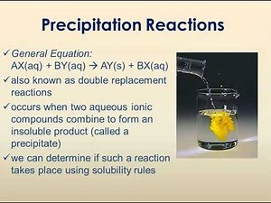 Precipitates & Precipitation Reactions