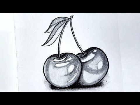 How to Draw Realistic Cherries with Pencil | Easy Shading Tutorial for Beginners 🍒