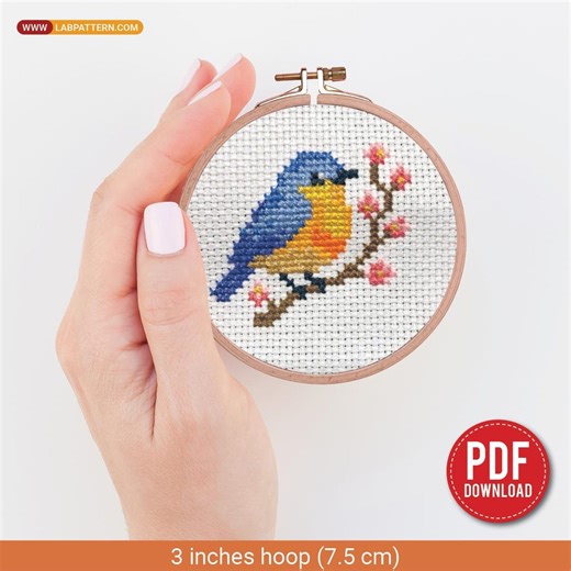 Tiny Bird Cross Stitch Pattern PDF – Mini Bird Embroidery PDF - Instant Download – Small, Beginner Counted, Embroidery, Digital PDF - Etsy