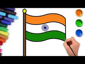 🎨How To Draw Indian Flag Step By Step | Happy Independence Day | Chiki Doodle