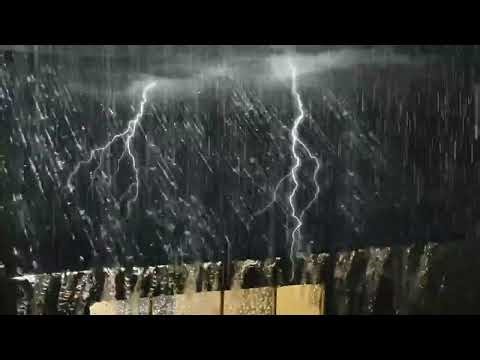 Thunderstorm Through My Window | Heavy Rain Lightning Strikes and Dark Night Ambience for Relaxation