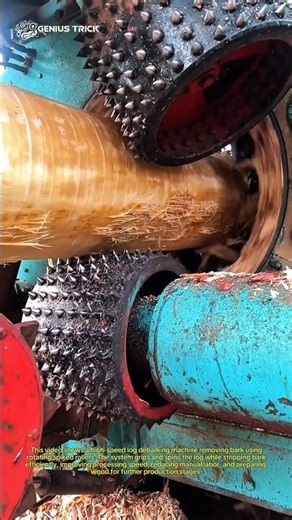 INSANE Log Debarking Machine – Satisfying Wood Processing You Must See!