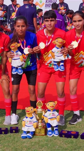 Rajasthan State Sports Council (RSSC) on Instagram: "Finals intensity on full display! ⚽✨ Chaudhary Bansi Lal University take the women’s football gold after a commanding 2–0 win. #KIUG2025 #KheloIndiaUniversityGames #padhaaromhaarerajasthan"